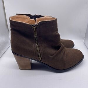 Diba London Brown Heeled Ankle Boots Size 9M